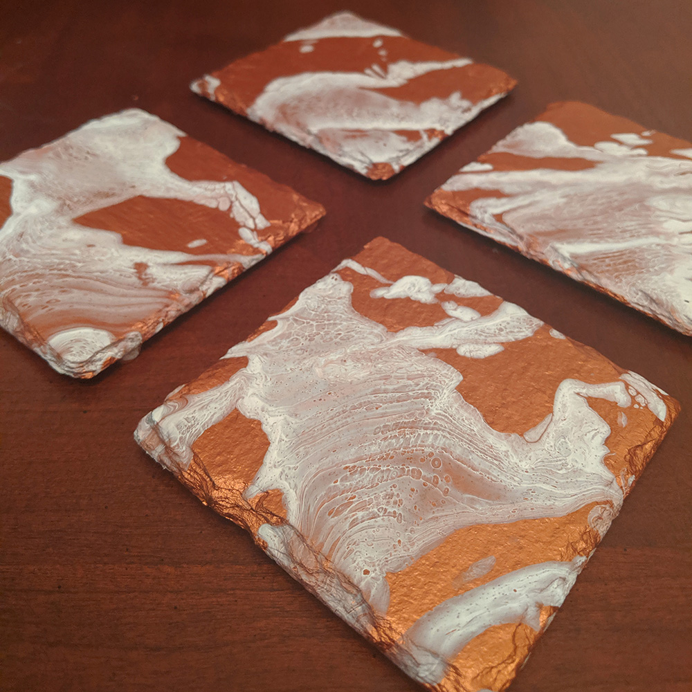 Copper & White Coasters