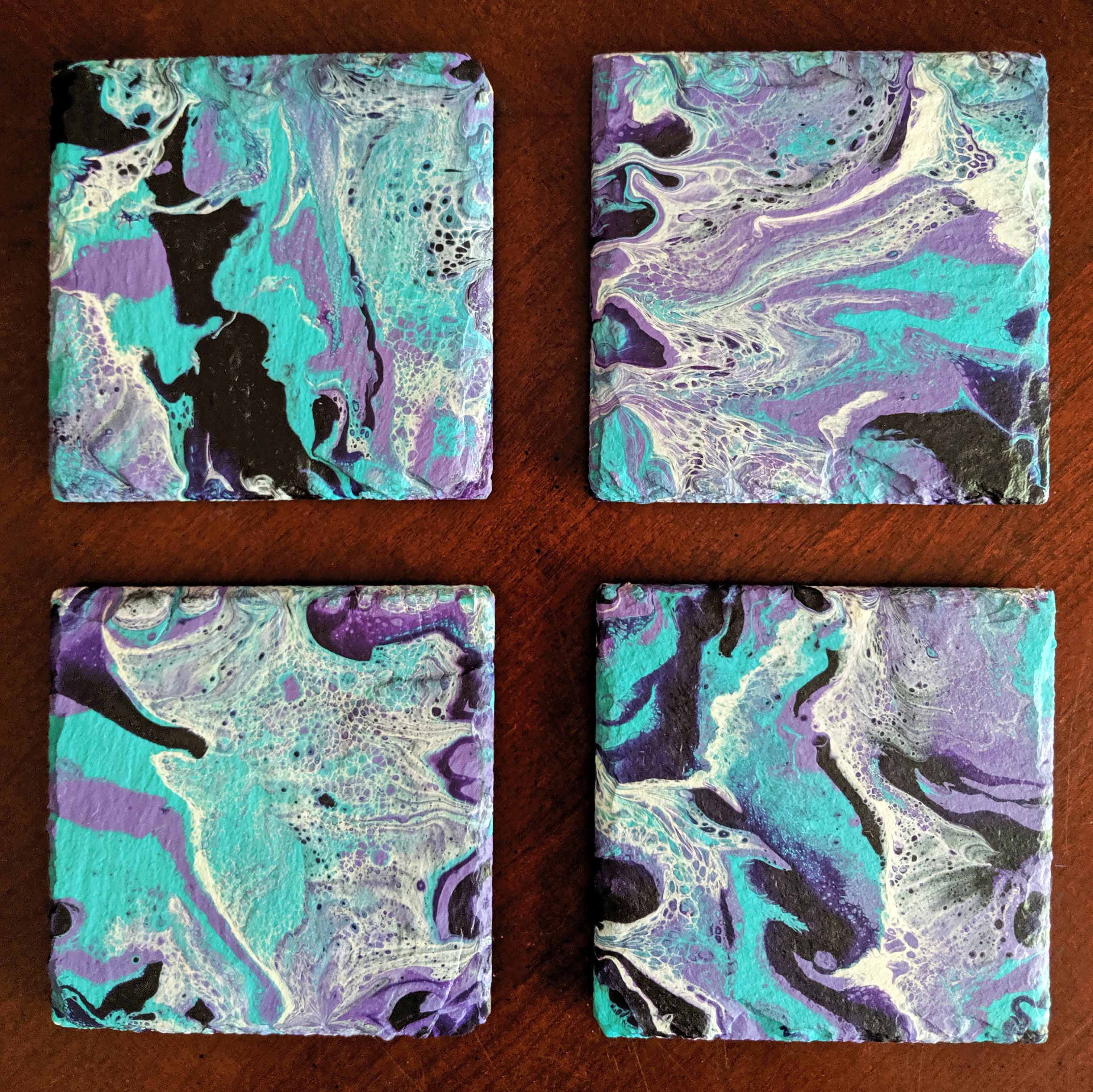 Purple & Aqua Coasters