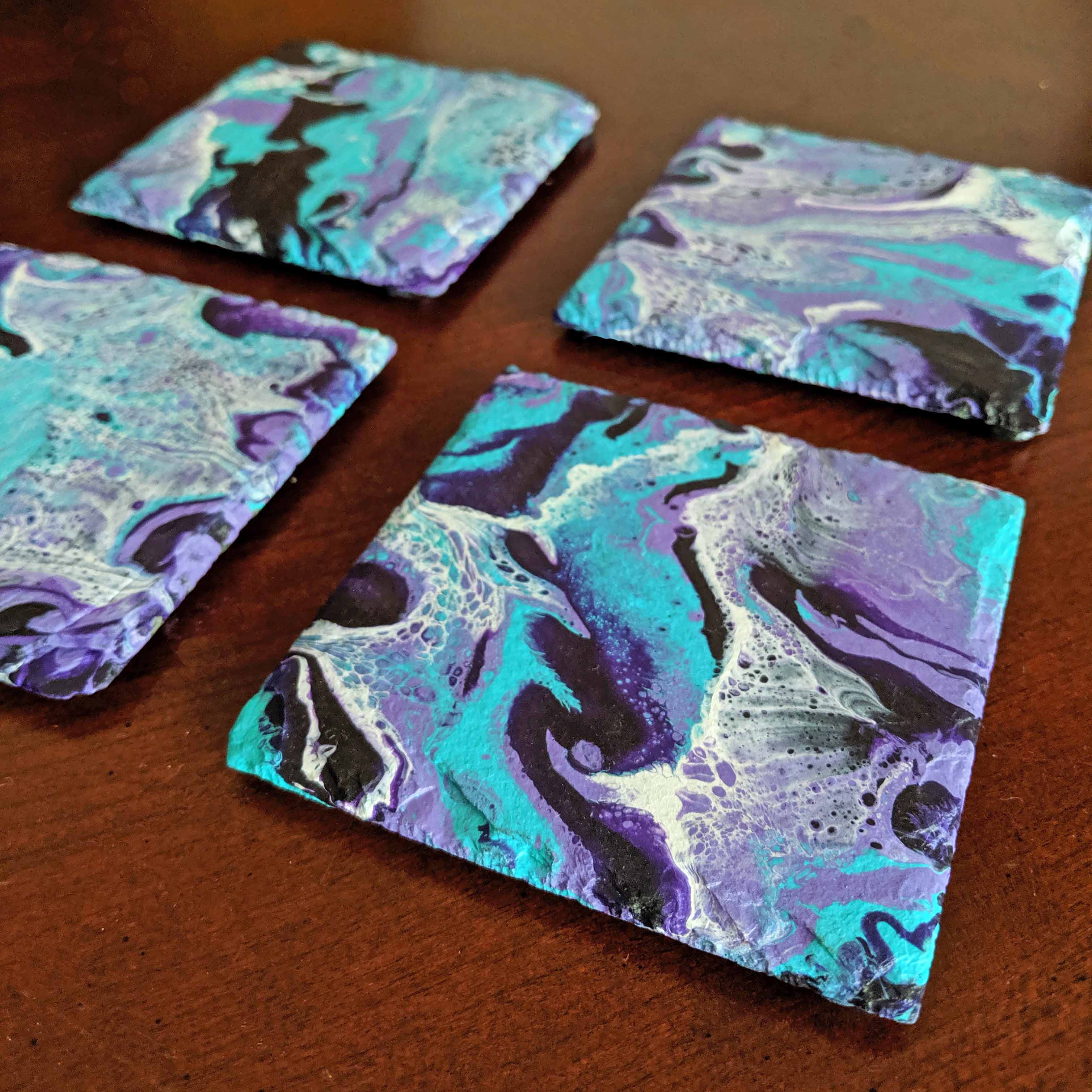 Purple & Aqua Coasters