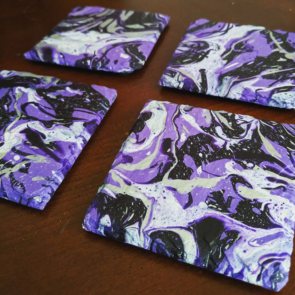 Purple & Silver Coasters