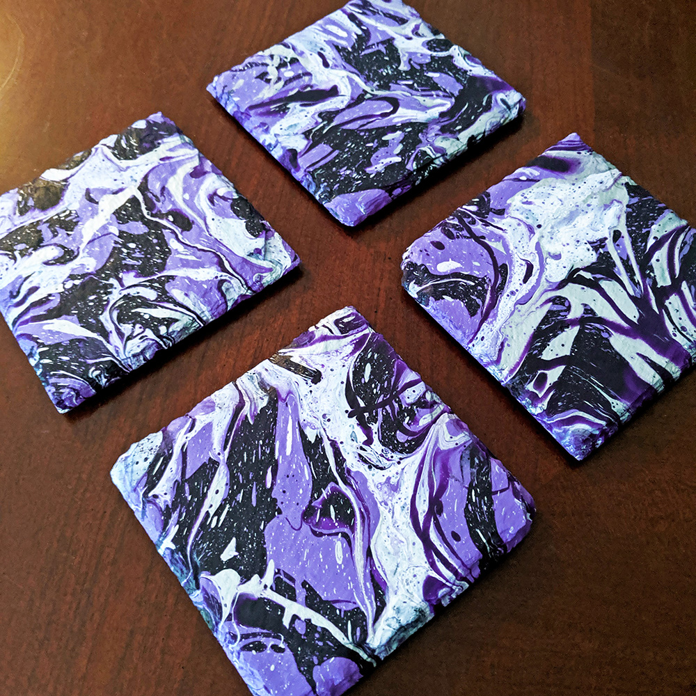 Purple & Silver Coasters